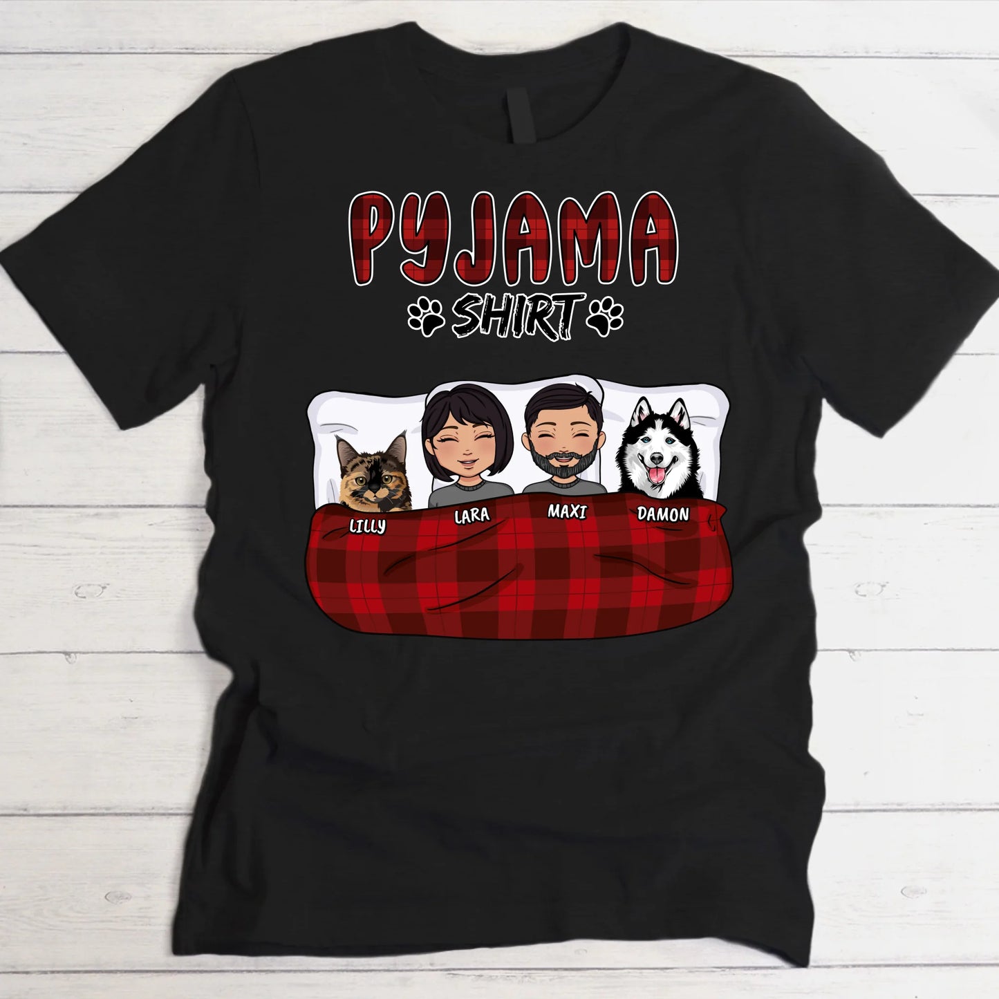 Mijn pyjama shirt (paar) - Gepersonaliseerde T-Shirt
