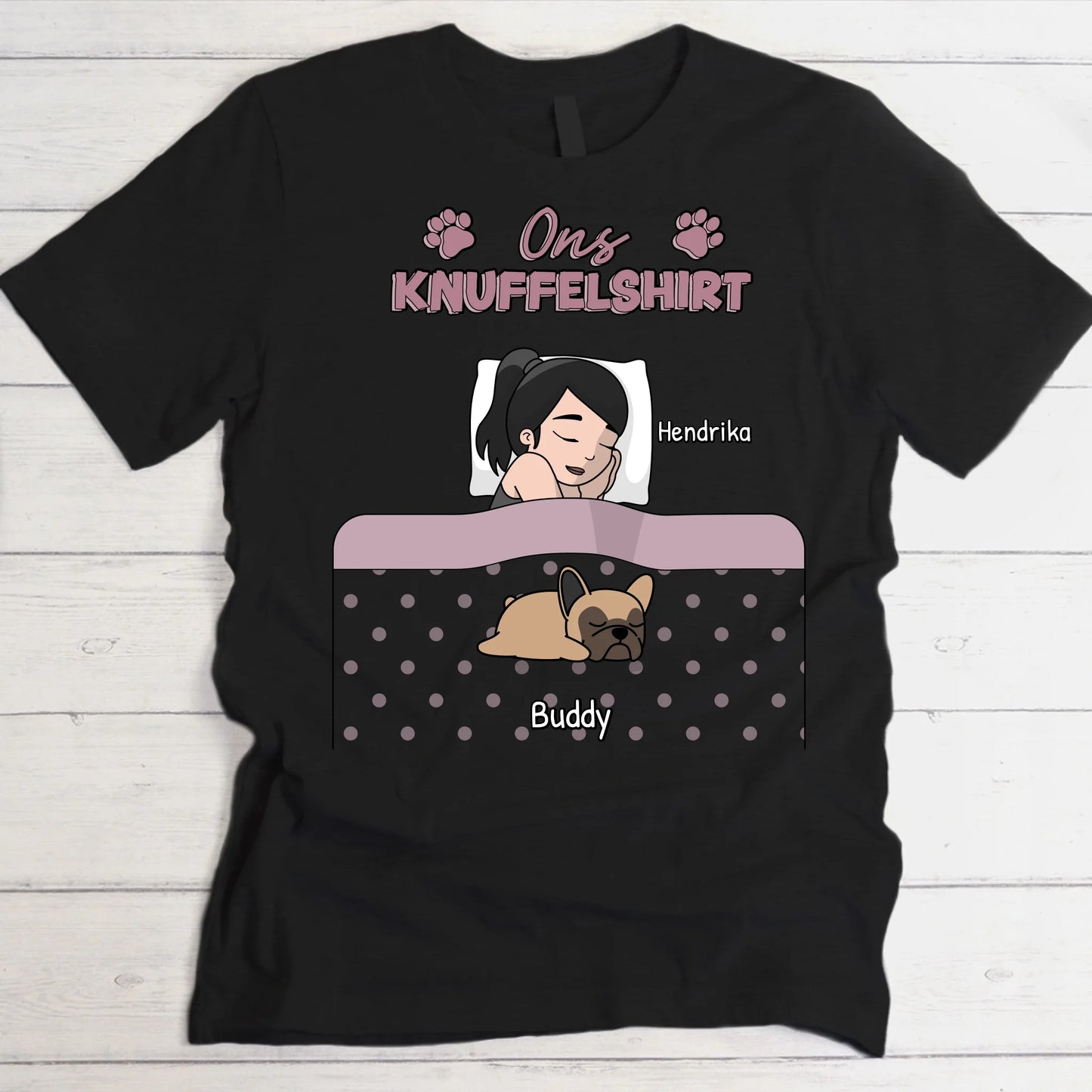 Knuffeltijd met pluisneuzen Single - Gepersonaliseerd T-Shirt