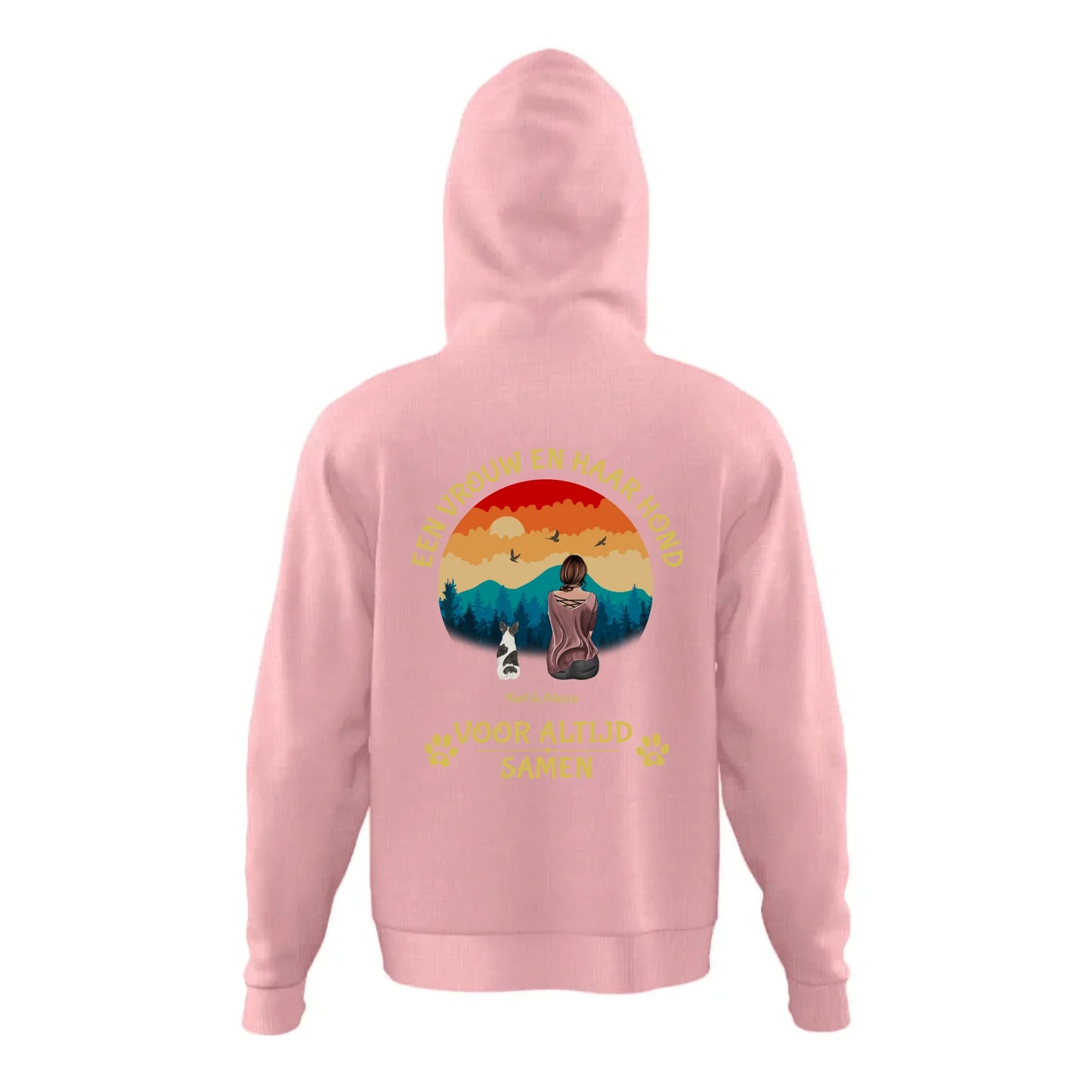 Een vrouw en haar hond - Gepersonaliseerde hoodie