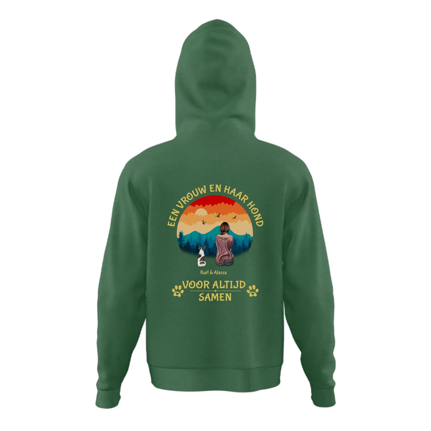 Een vrouw en haar hond - Gepersonaliseerde hoodie