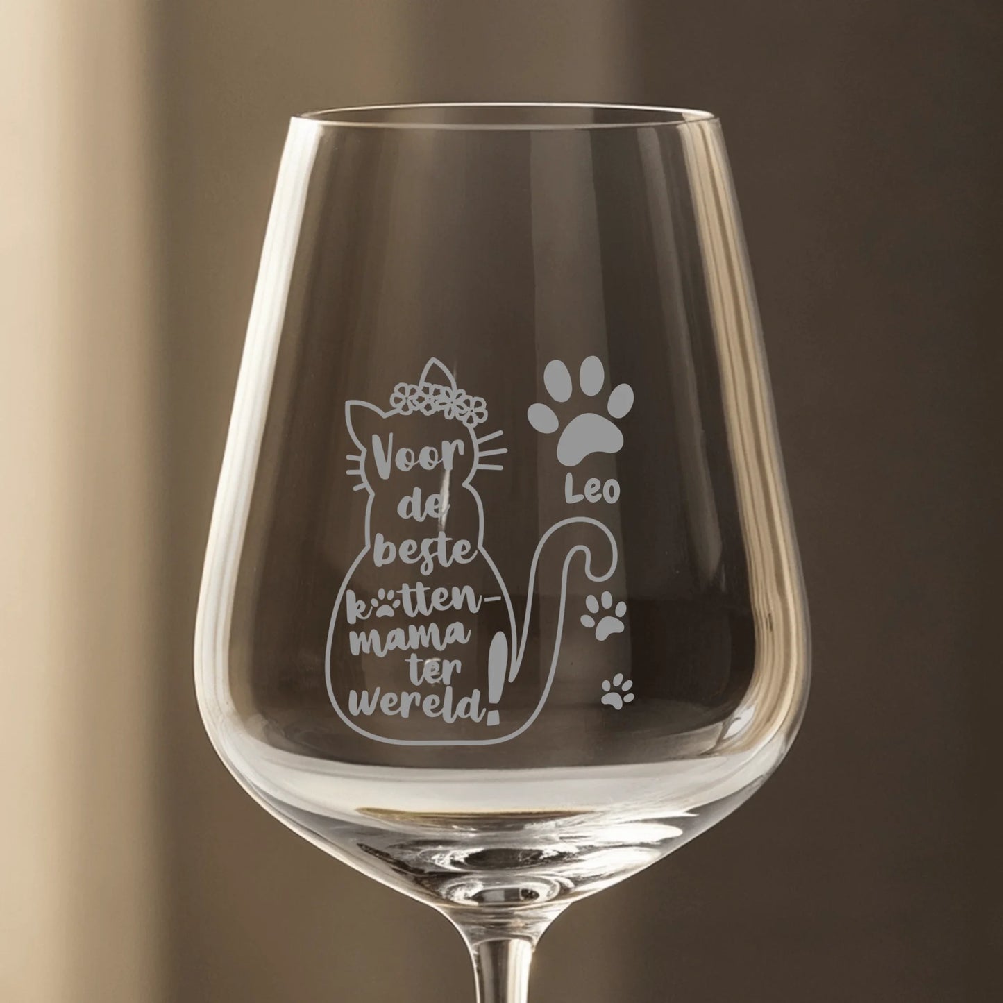 Beste kattenmama/oma - Gepersonaliseerde Wijnglas