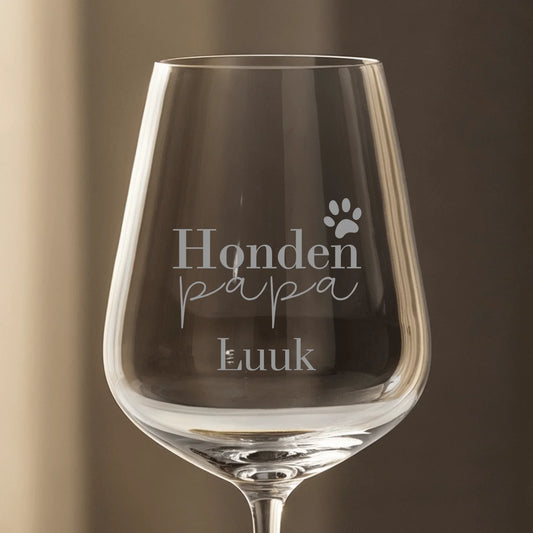 Hondenpapa - Gepersonaliseerde wijnglas