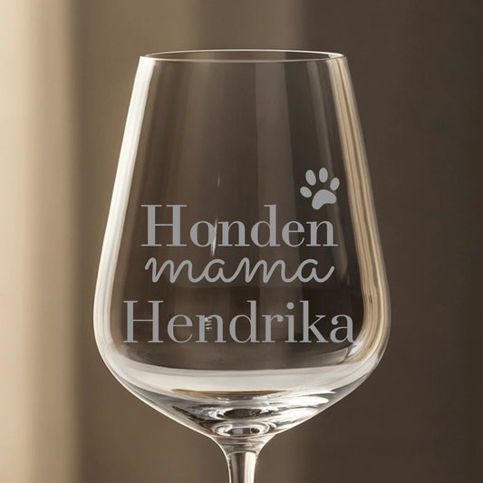 Hondenmama - Gepersonaliseerde wijnglas