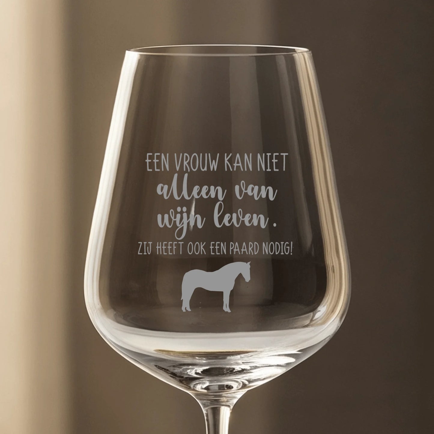 Wijn & hinniken  - Gepersonaliseerde wijnglas