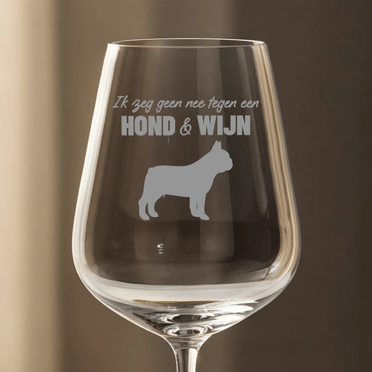 Ik zeg geen nee tegen een hond en wijn - Gepersonaliseerde wijnglas
