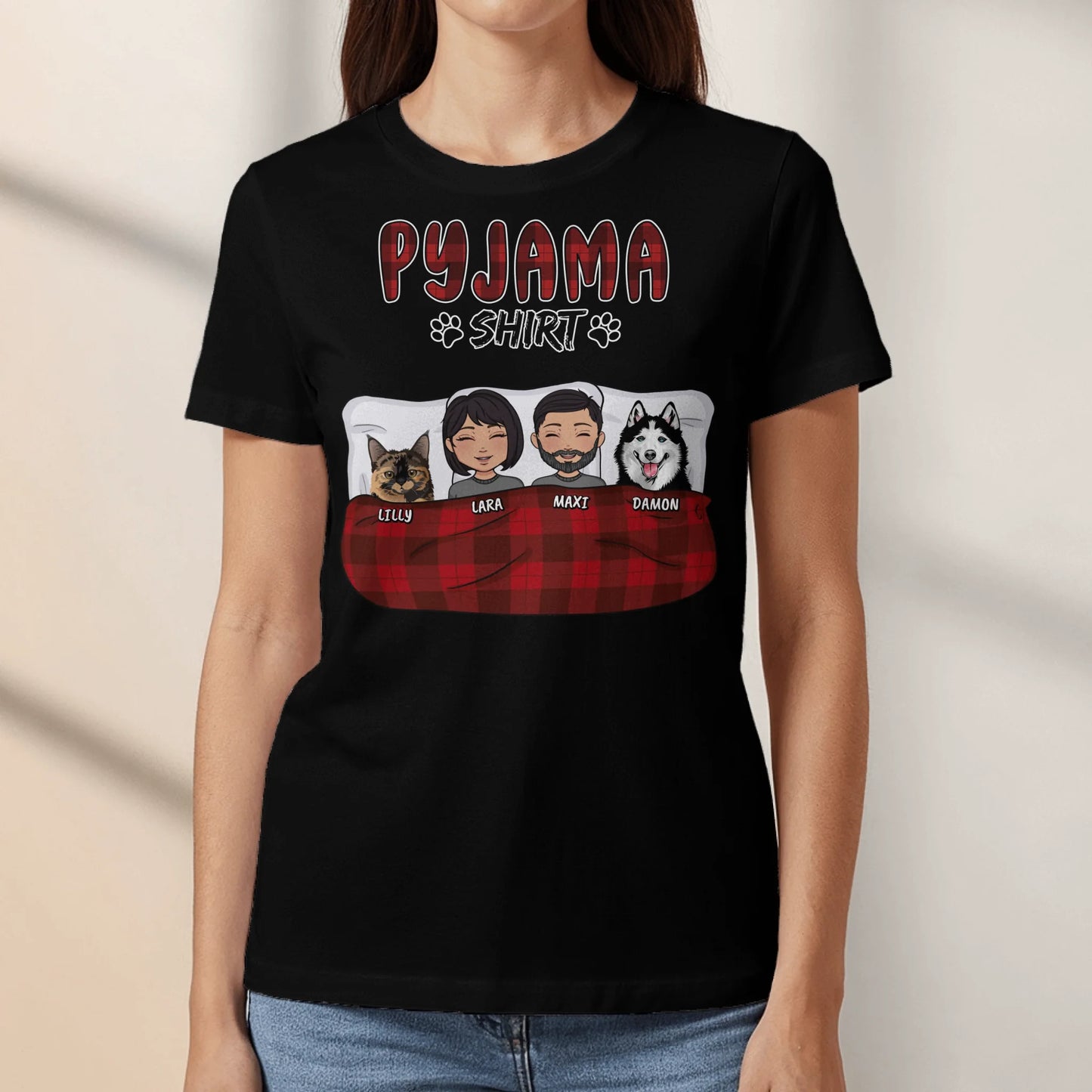 Mijn pyjama shirt (paar) - Gepersonaliseerde T-Shirt