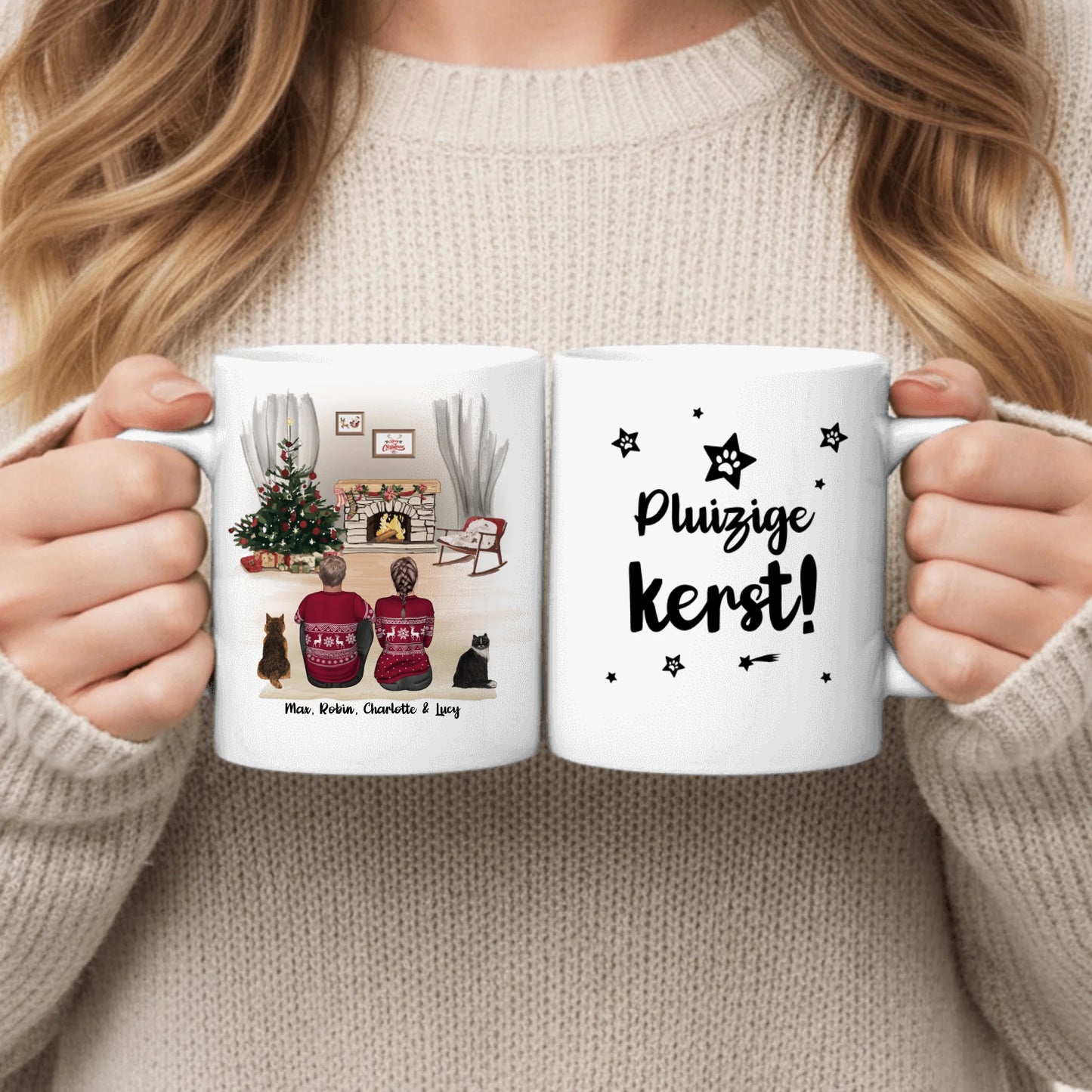 Koppel bij de open haard - Gepersonaliseerde mok