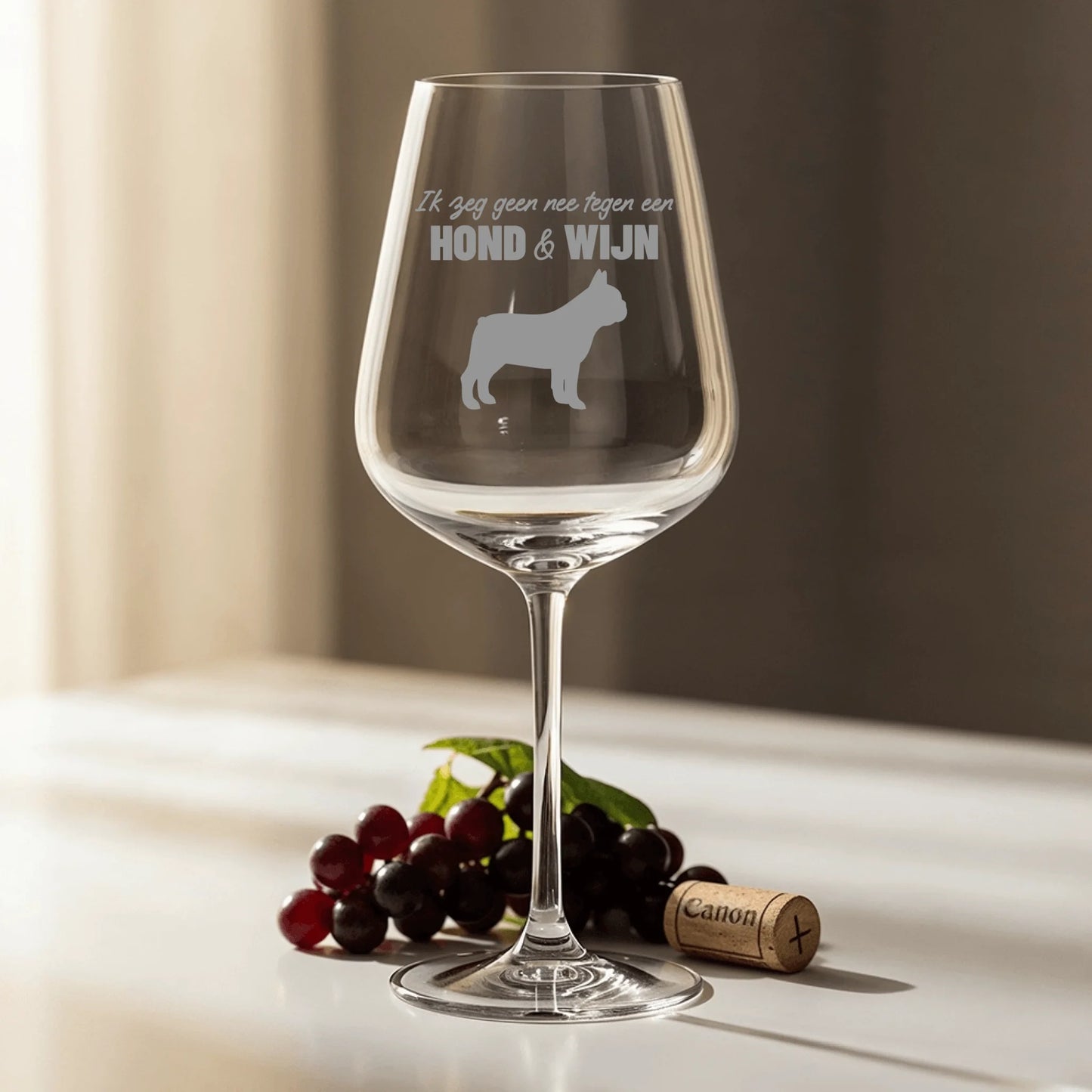 Ik zeg geen nee tegen een hond en wijn - Gepersonaliseerde wijnglas
