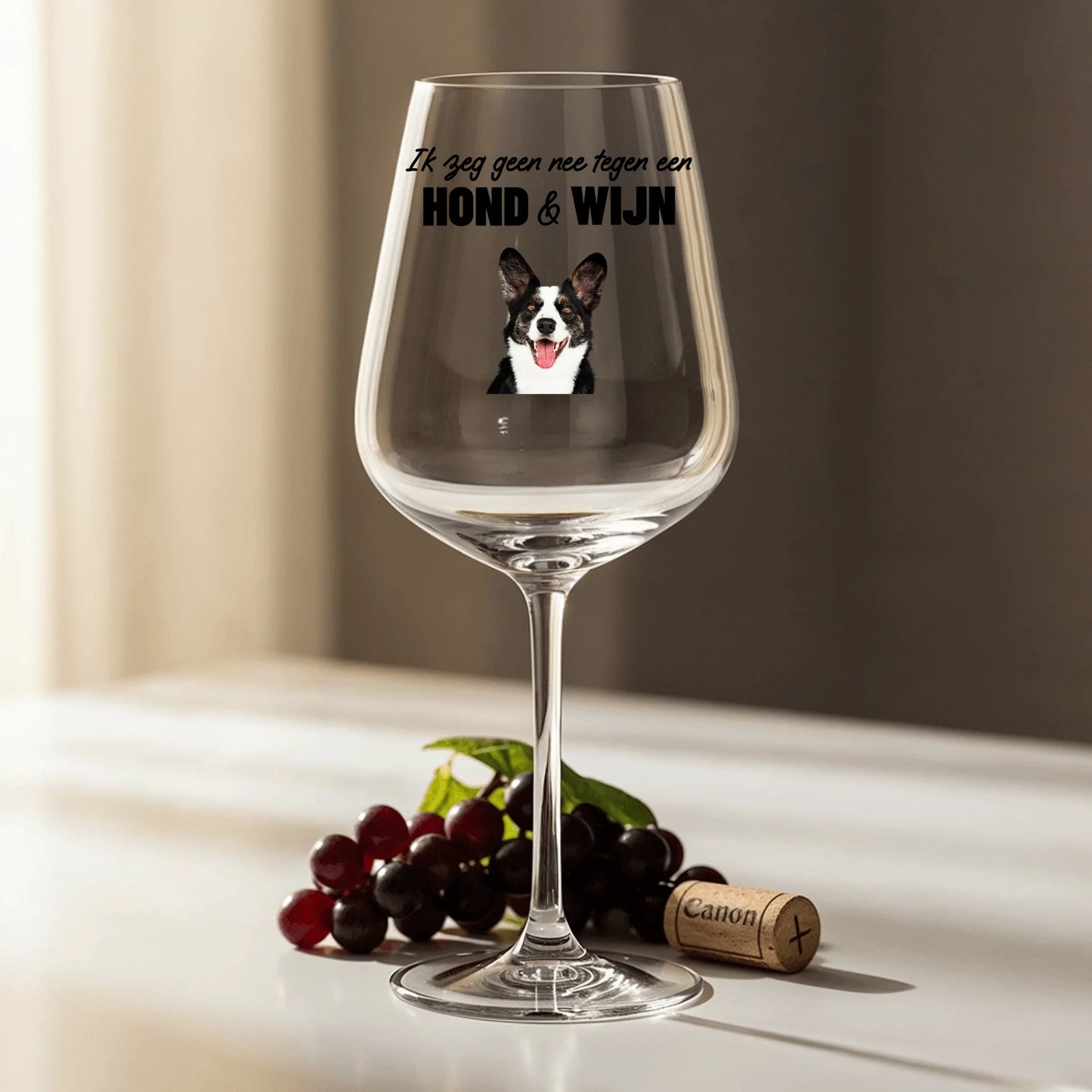 Ik zeg geen nee tegen een hond en wijn - Gepersonaliseerde wijnglas