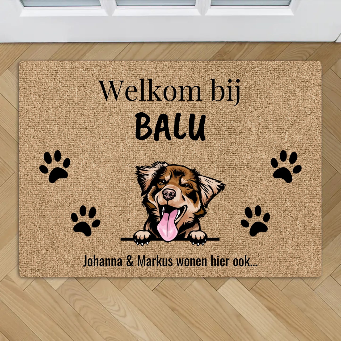Welkom bij - Gepersonaliseerde huisdier deurmat