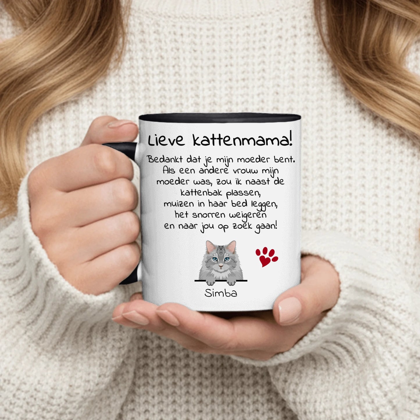 Lieve Kattenmama / Lieve Kattenpapa - Gepersonaliseerde mok