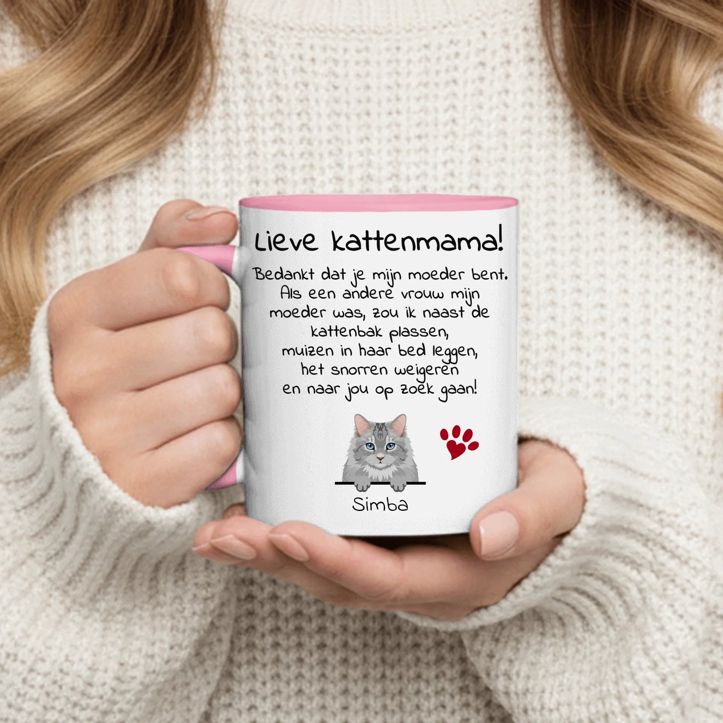 Lieve Kattenmama / Lieve Kattenpapa - Gepersonaliseerde mok