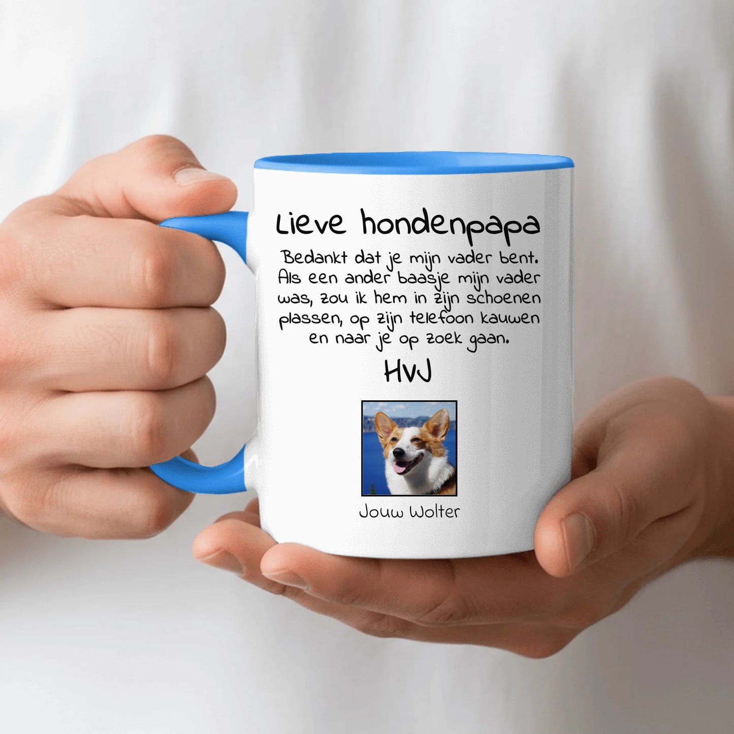 Lieve honden papa met foto - Gepersonaliseerde mok