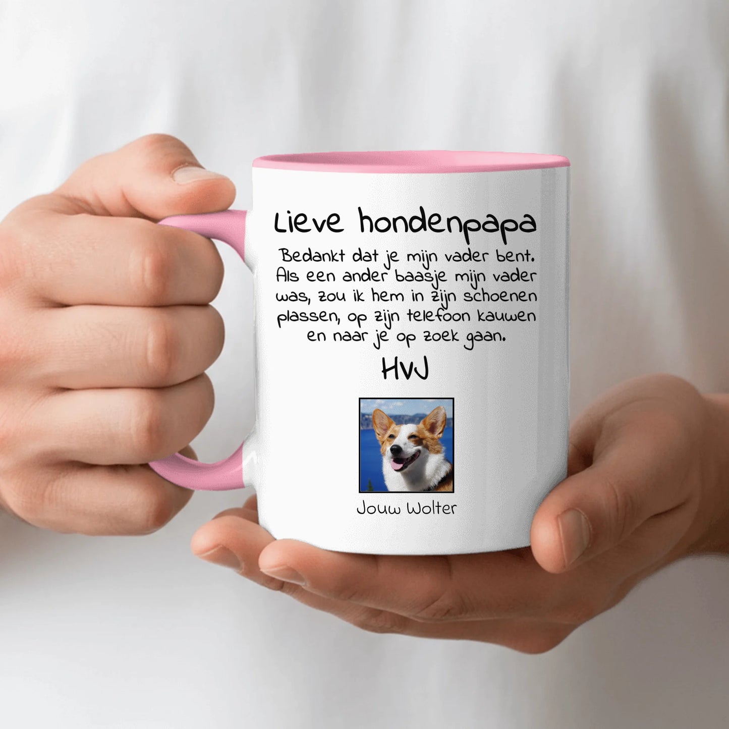 Lieve honden papa met foto - Gepersonaliseerde mok