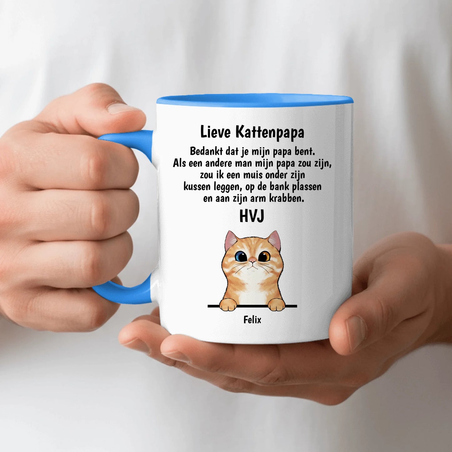 Lieve Kattenpapa / Lieve Kattenmama (Curious Cats) - Gepersonaliseerde mok