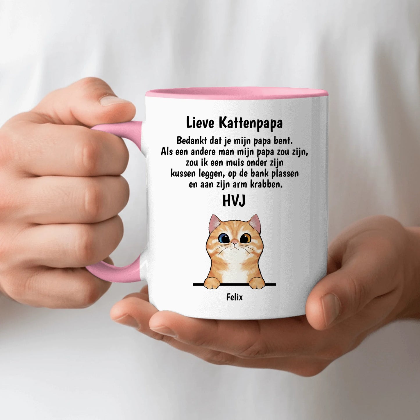 Lieve Kattenpapa / Lieve Kattenmama (Curious Cats) - Gepersonaliseerde mok