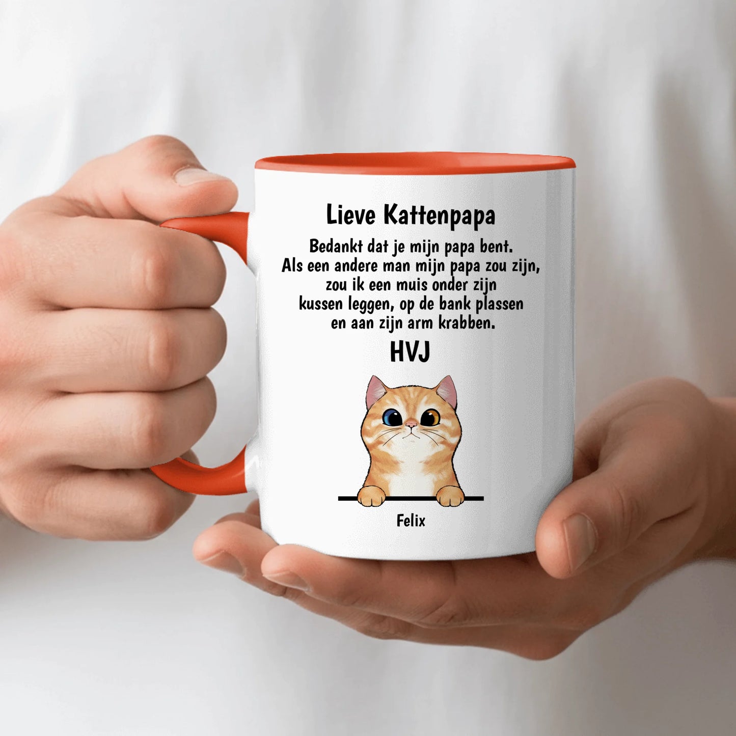 Lieve Kattenpapa / Lieve Kattenmama (Curious Cats) - Gepersonaliseerde mok