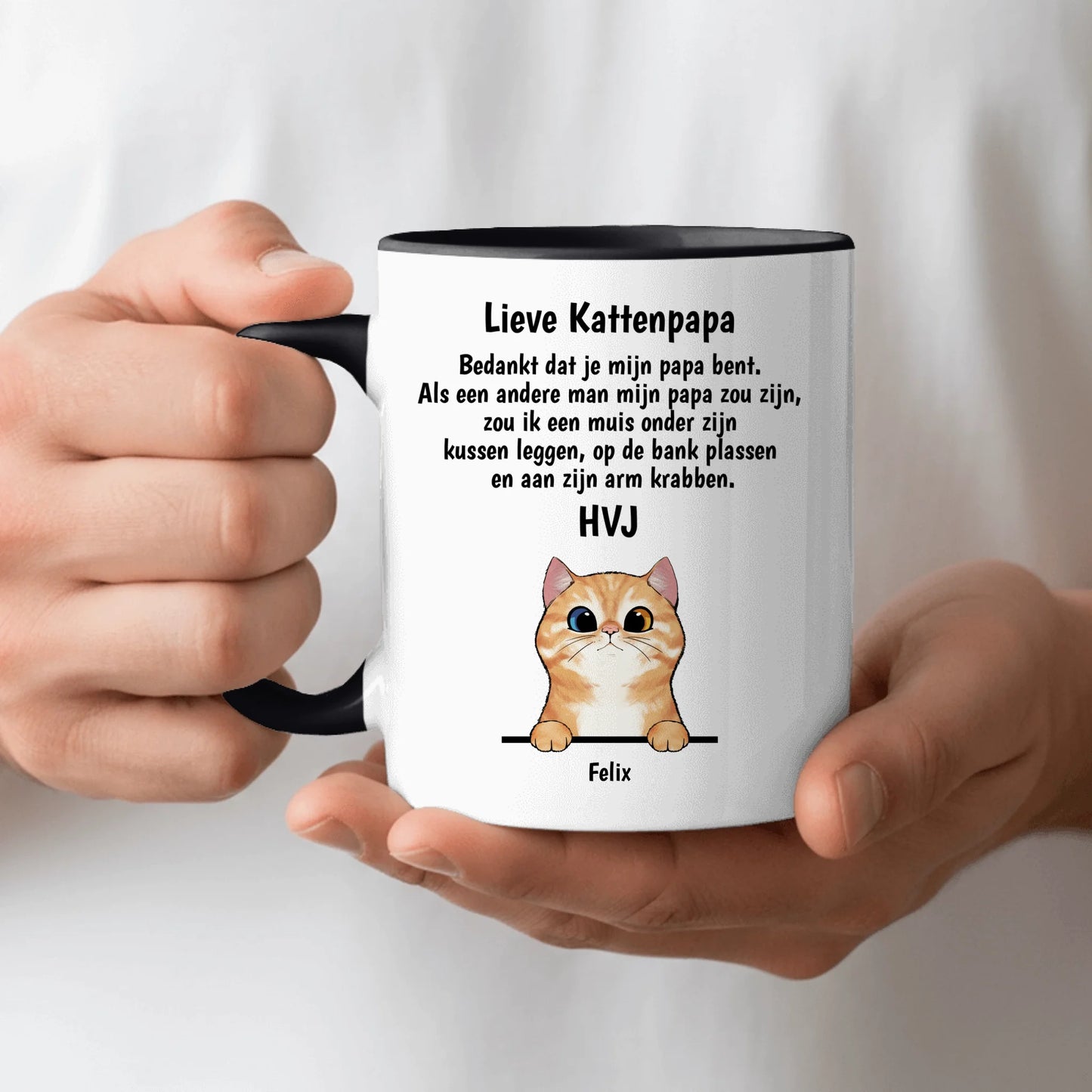 Lieve Kattenpapa / Lieve Kattenmama (Curious Cats) - Gepersonaliseerde mok
