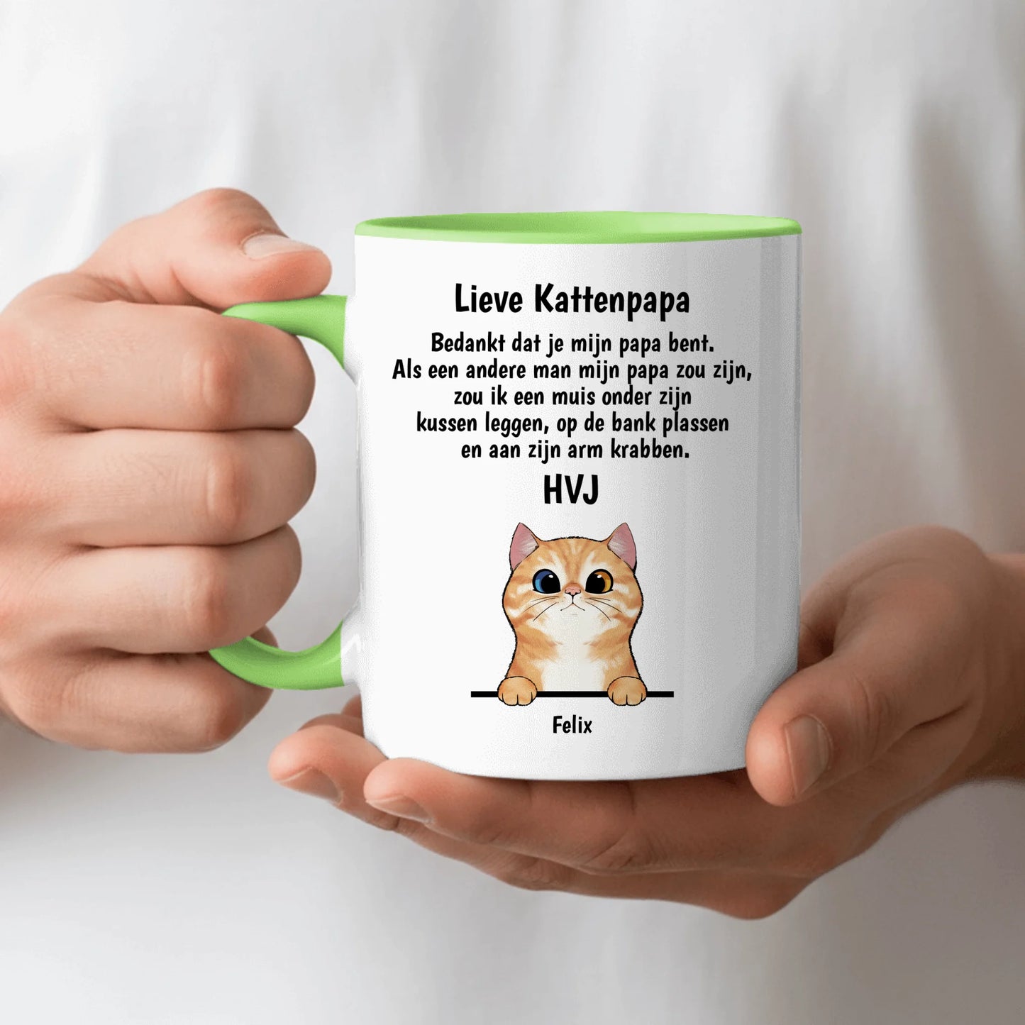 Lieve Kattenpapa / Lieve Kattenmama (Curious Cats) - Gepersonaliseerde mok