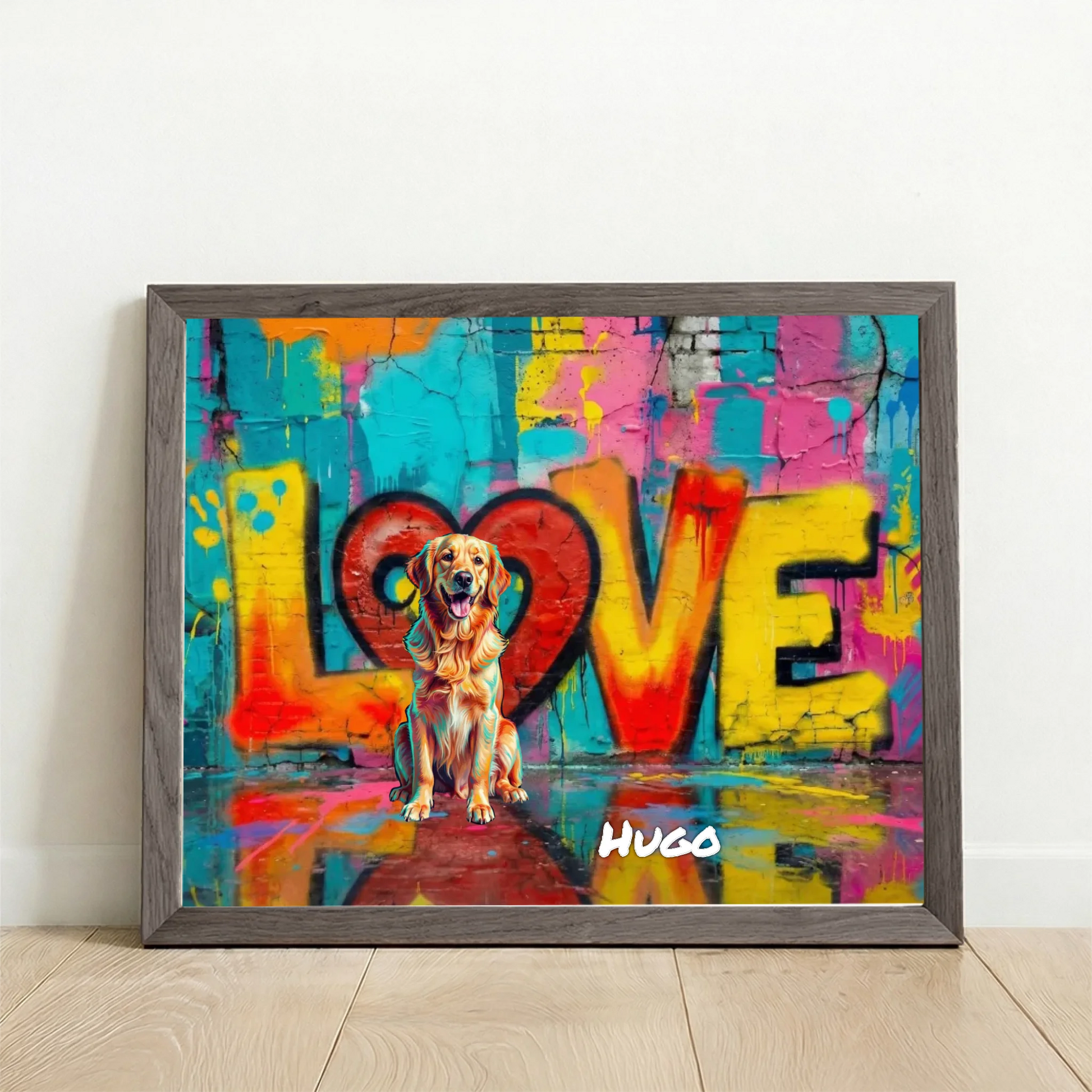 Framed Poster UK horizontal oak
