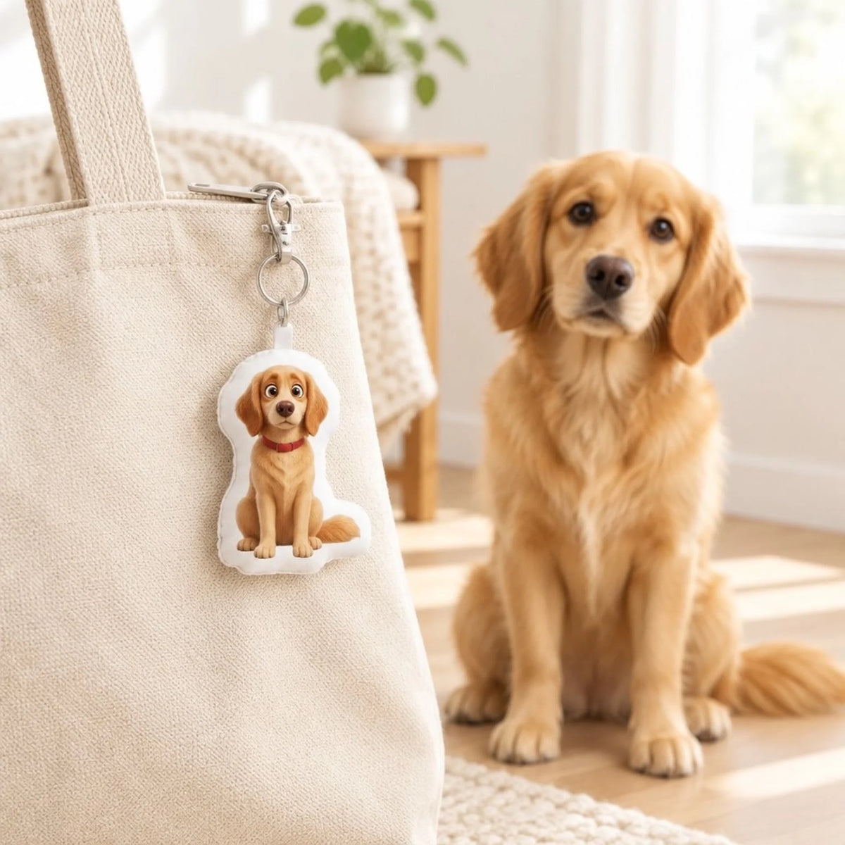 Gepersonaliseerde gevormde sleutelhanger – Cartoon - als tashanger - Pet Printed