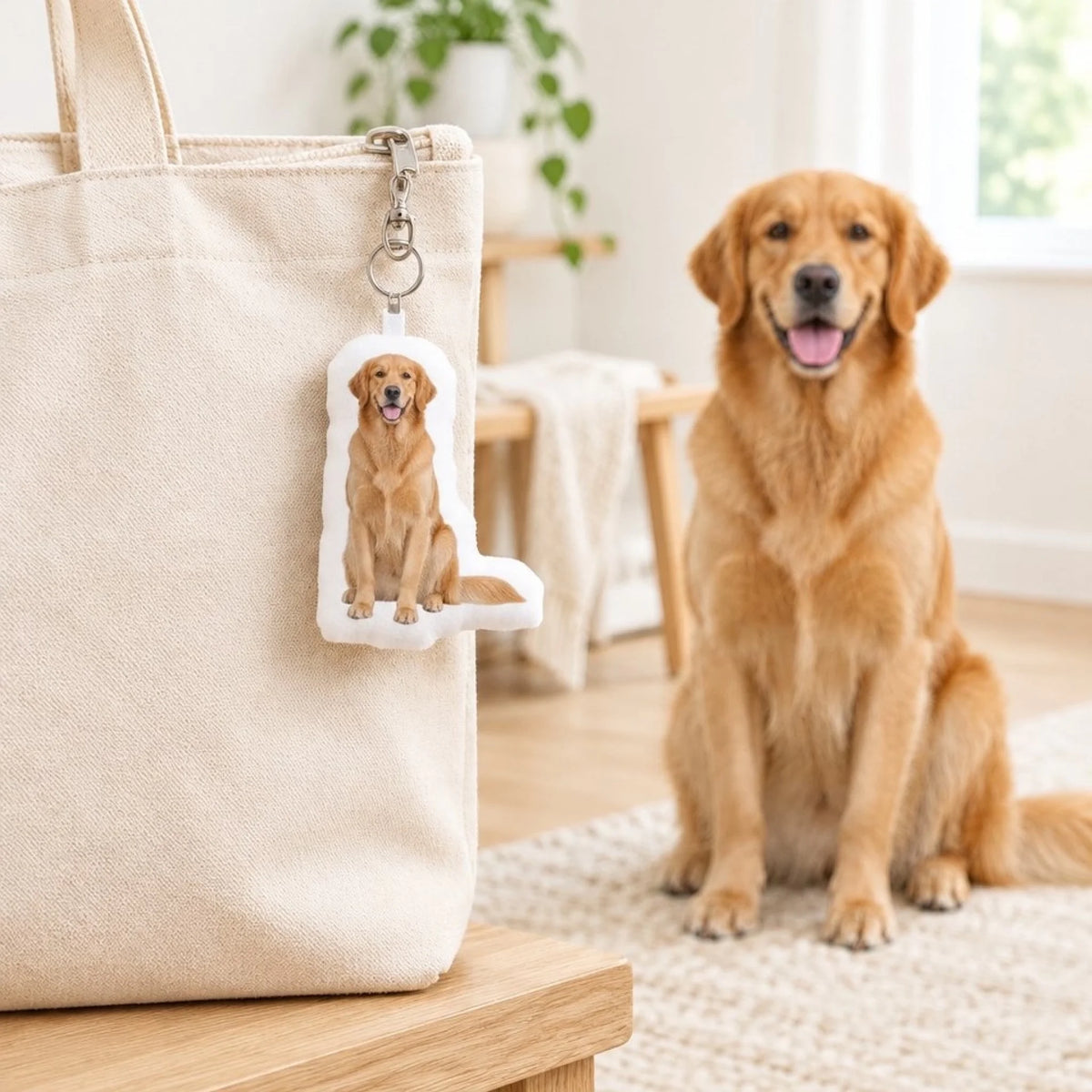 Gepersonaliseerde gevormde sleutelhanger – Jouw foto met je hond - als tashanger - Pet Printed