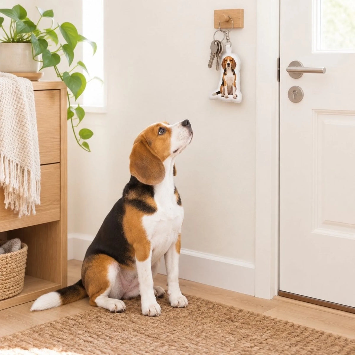 Gepersonaliseerde gevormde sleutelhanger – Jouw foto met je hond - aan de sleutelhaak - Pet Printed