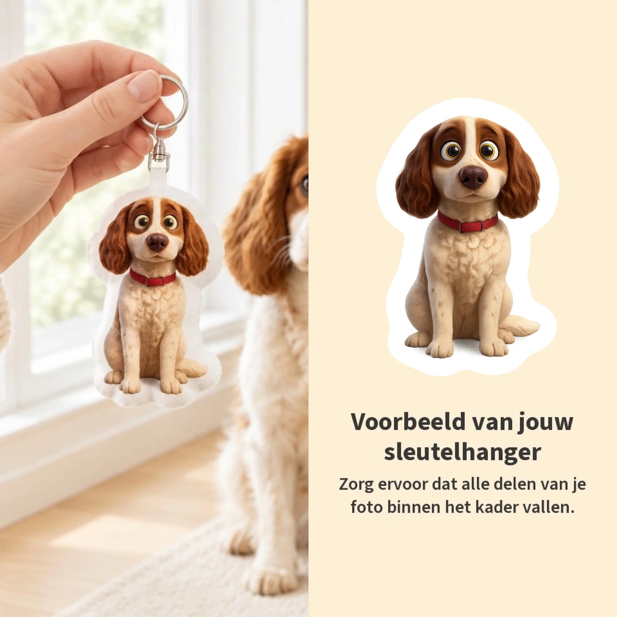 Gepersonaliseerde gevormde sleutelhanger – Cartoon - voorbeeld - Pet Printed