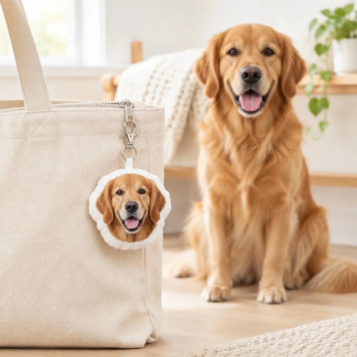 Gepersonaliseerde gevormde sleutelhanger – Jouw gezicht - als tashanger - Pet Printed