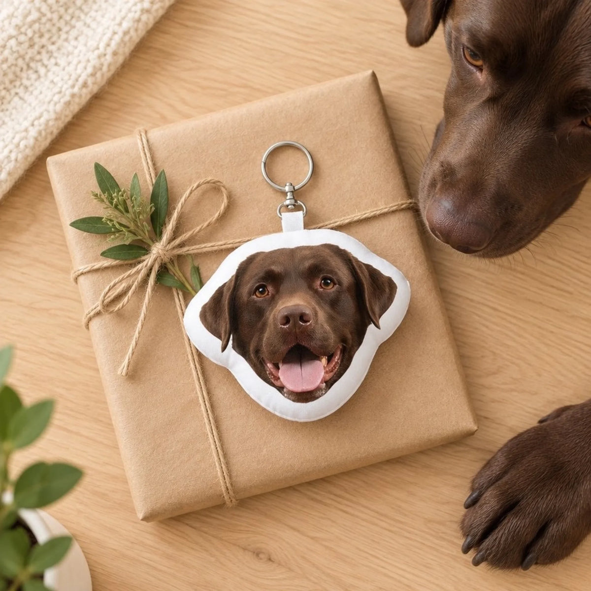 Gepersonaliseerde gevormde sleutelhanger – Jouw gezicht - als cadeau - Pet Printed